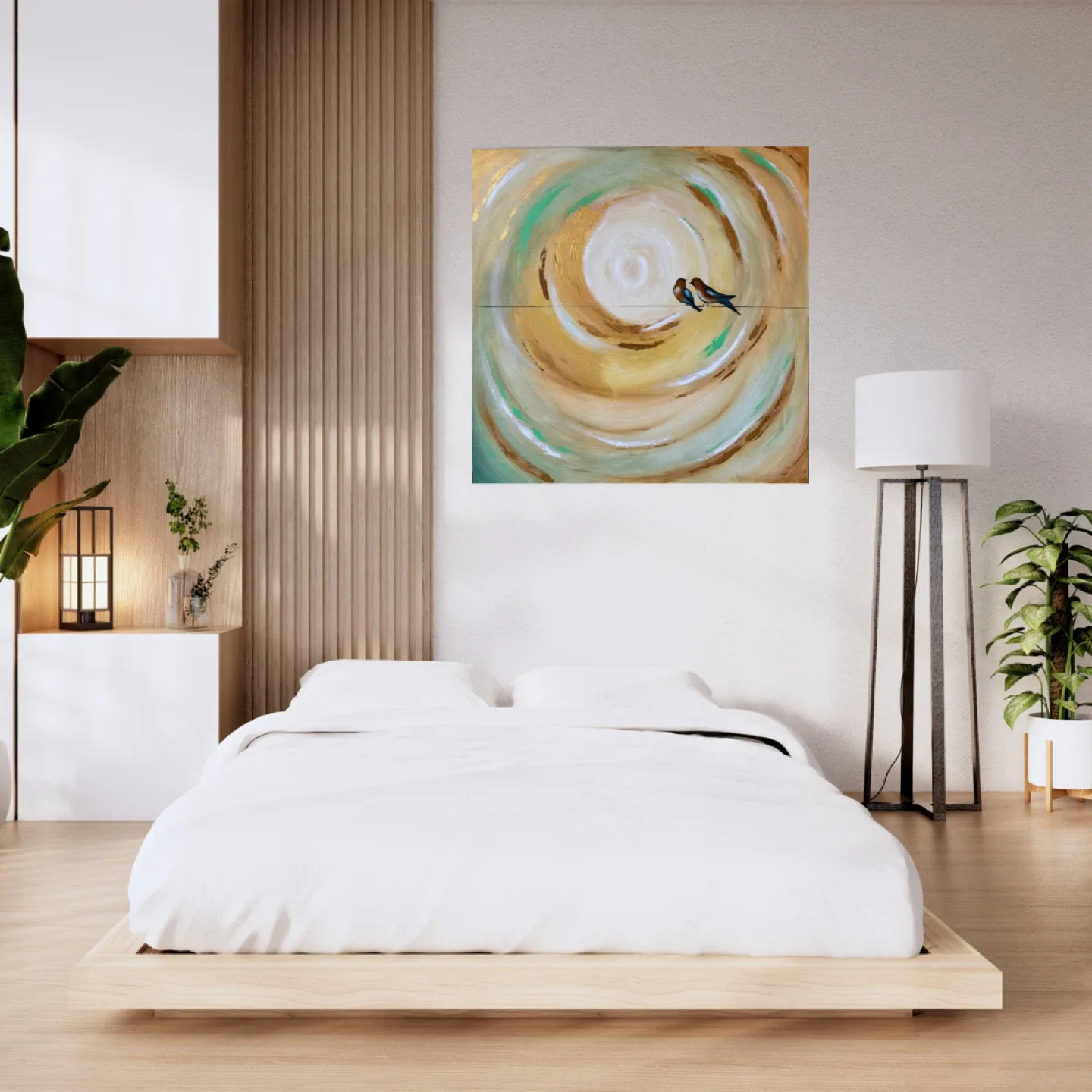 Two Birds on a Wire Painting - photo 2