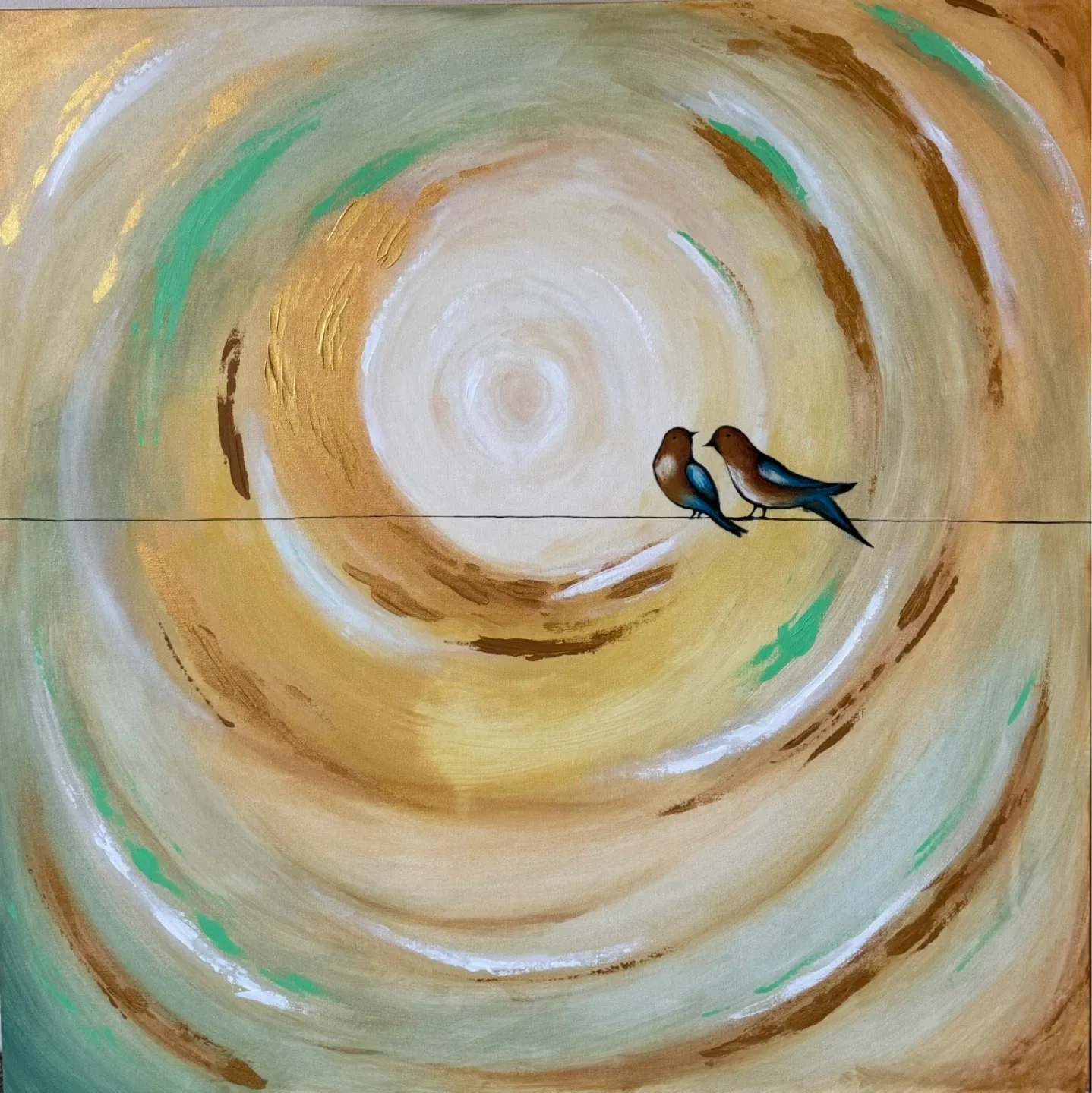 Two Birds on a Wire Painting
