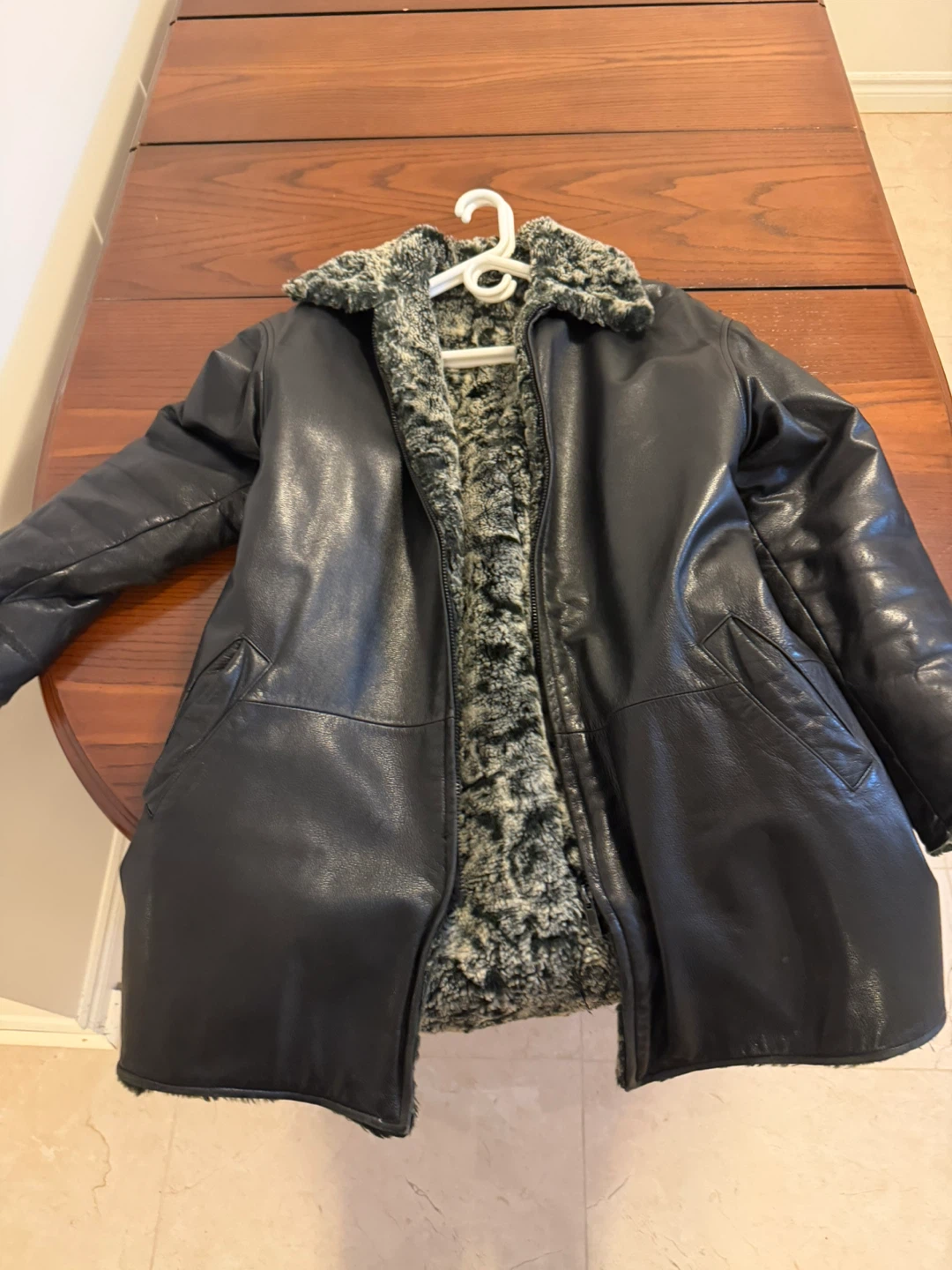 Black Faux Fur Lined Leather Jacket