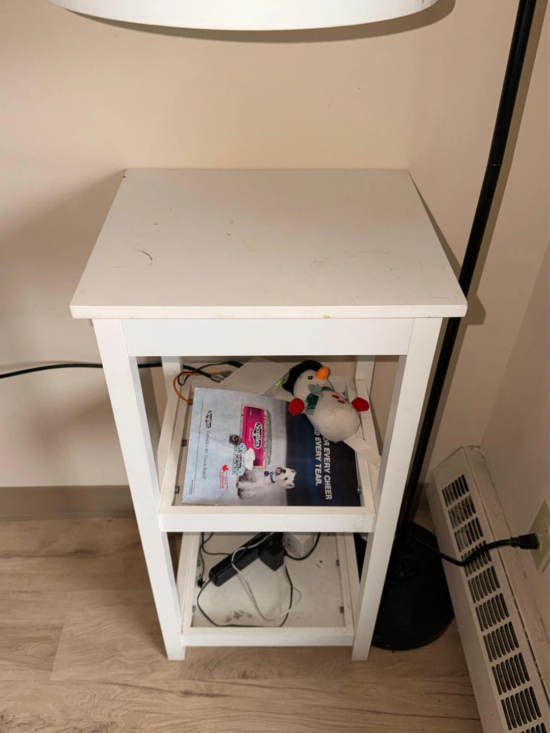 White Side Table with Two Shelves - photo 2