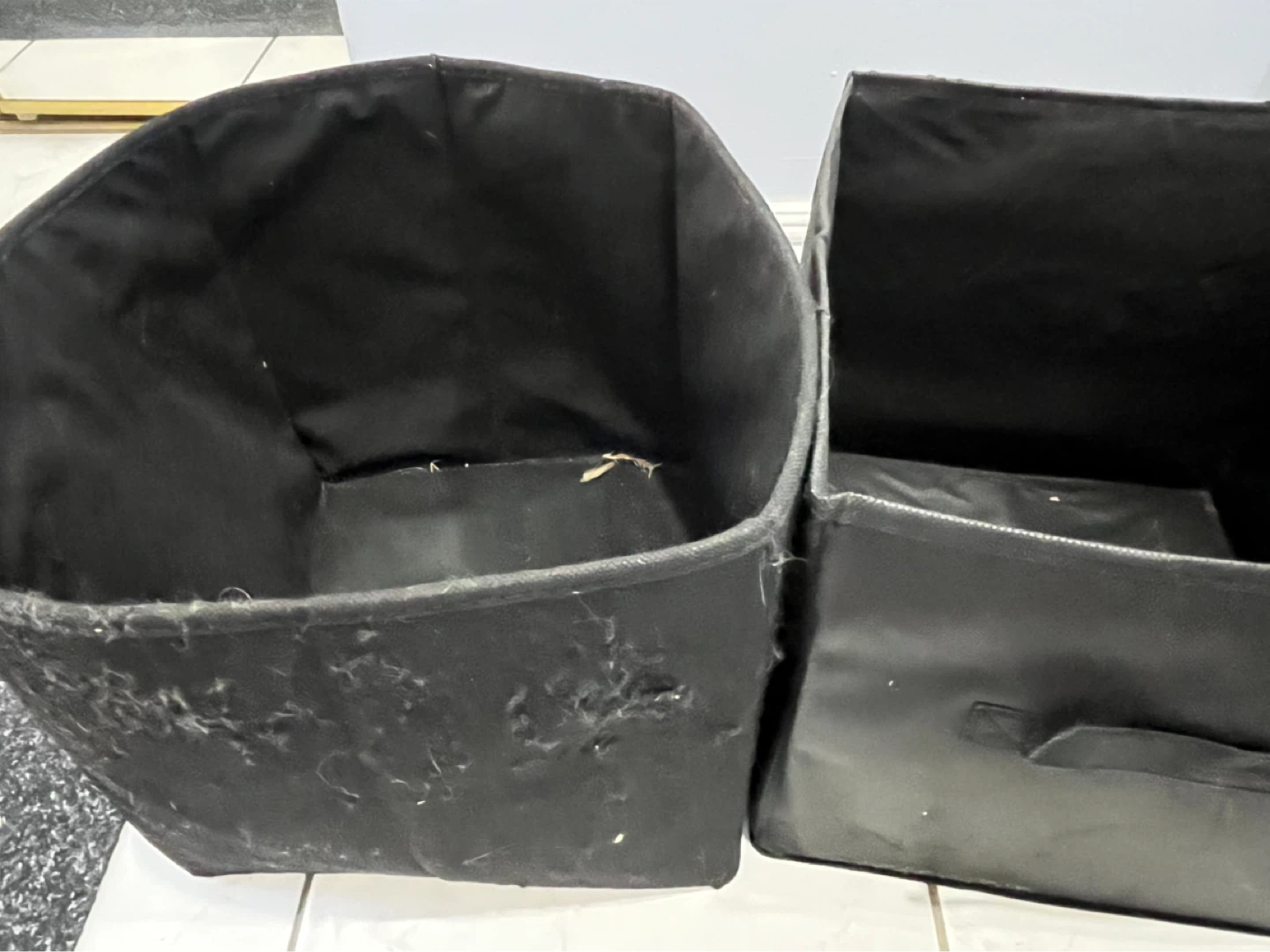 Black Fabric Storage Bins (Set of 2)