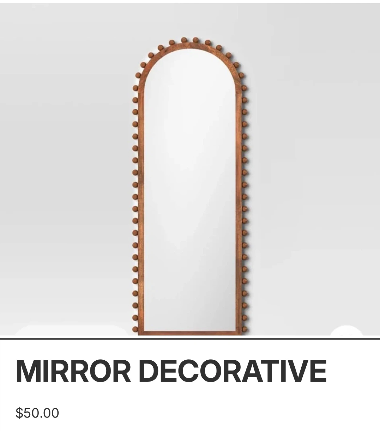 Decorative Arch Mirror with Wooden Beads