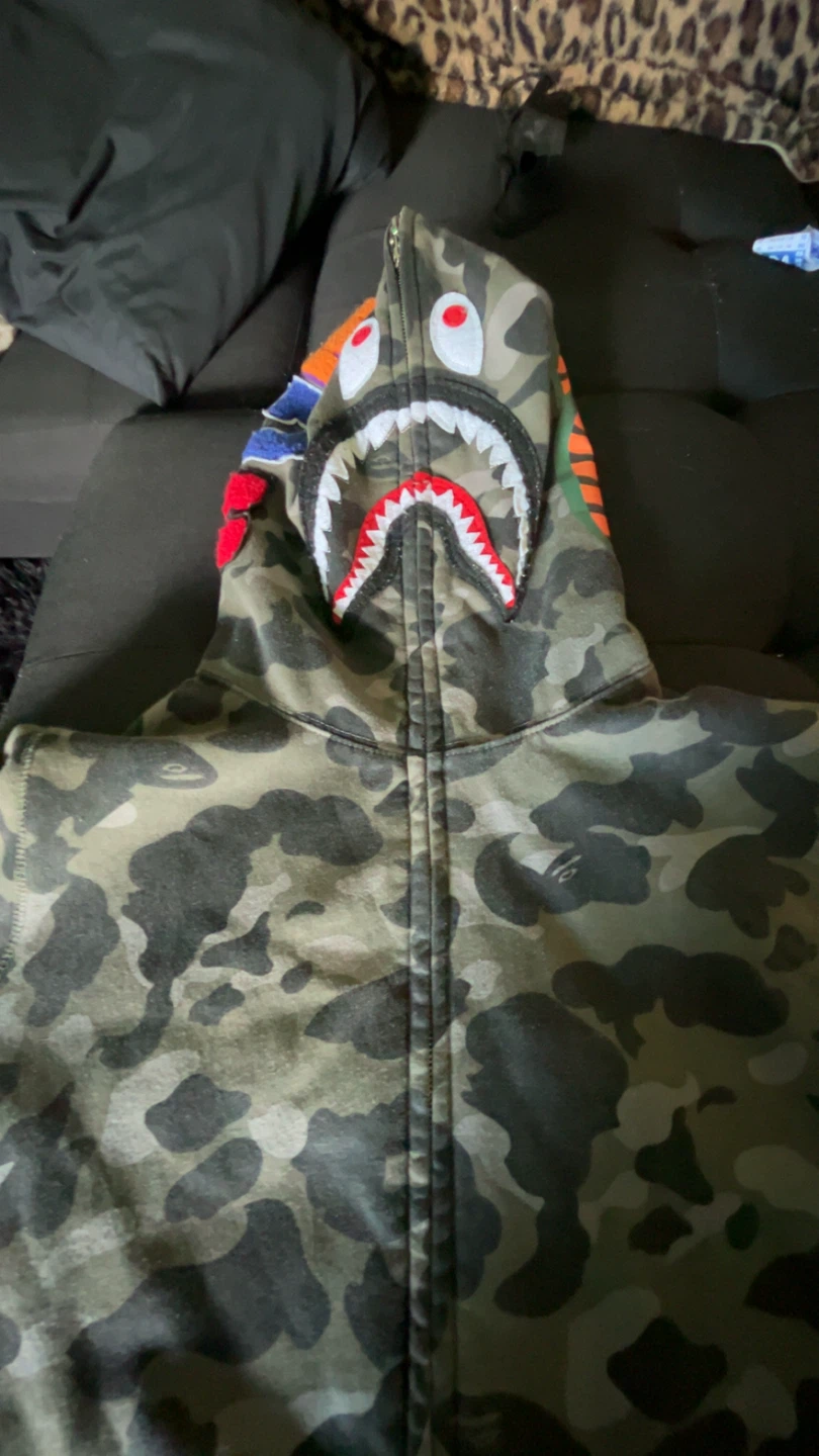 BAPE Full Zip Shark Hoodie Camo - photo 2
