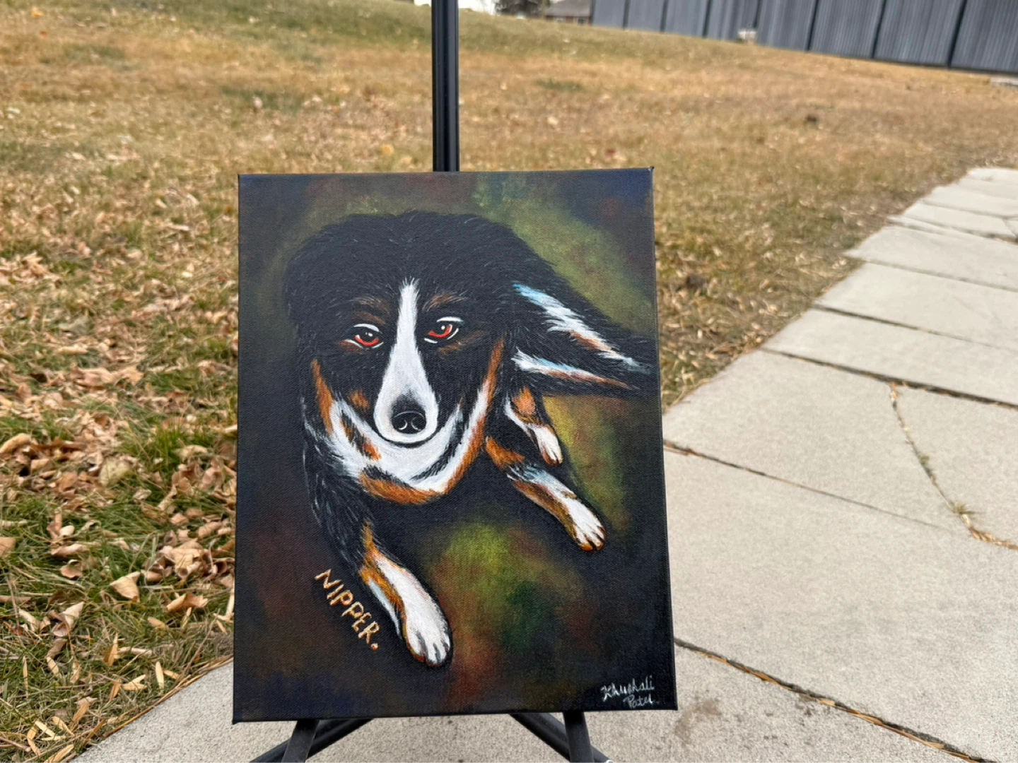 Original Painting of "Nipper" Dog Portrait