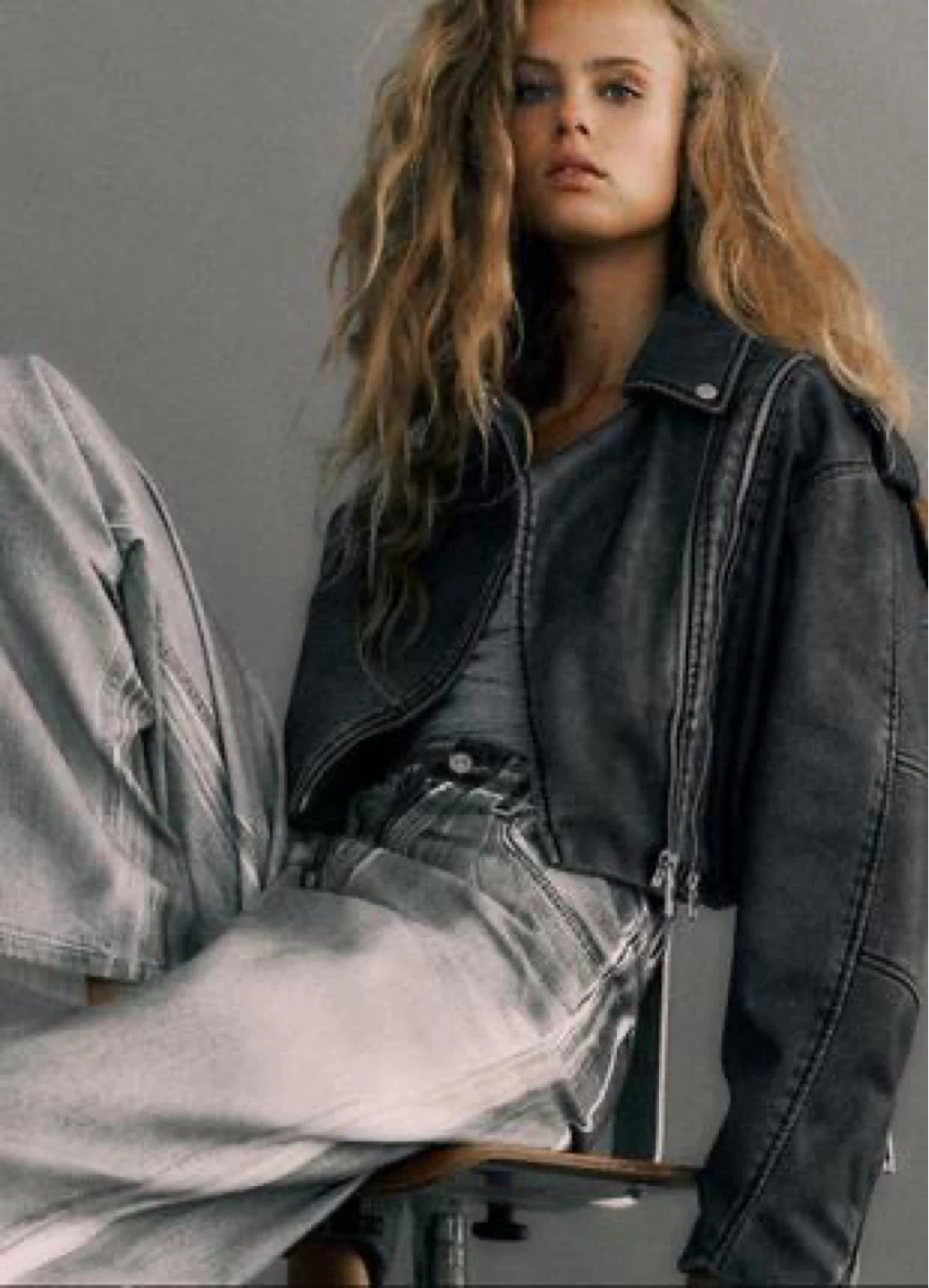 ZARA Cropped Faux Leather Jacket - photo 2