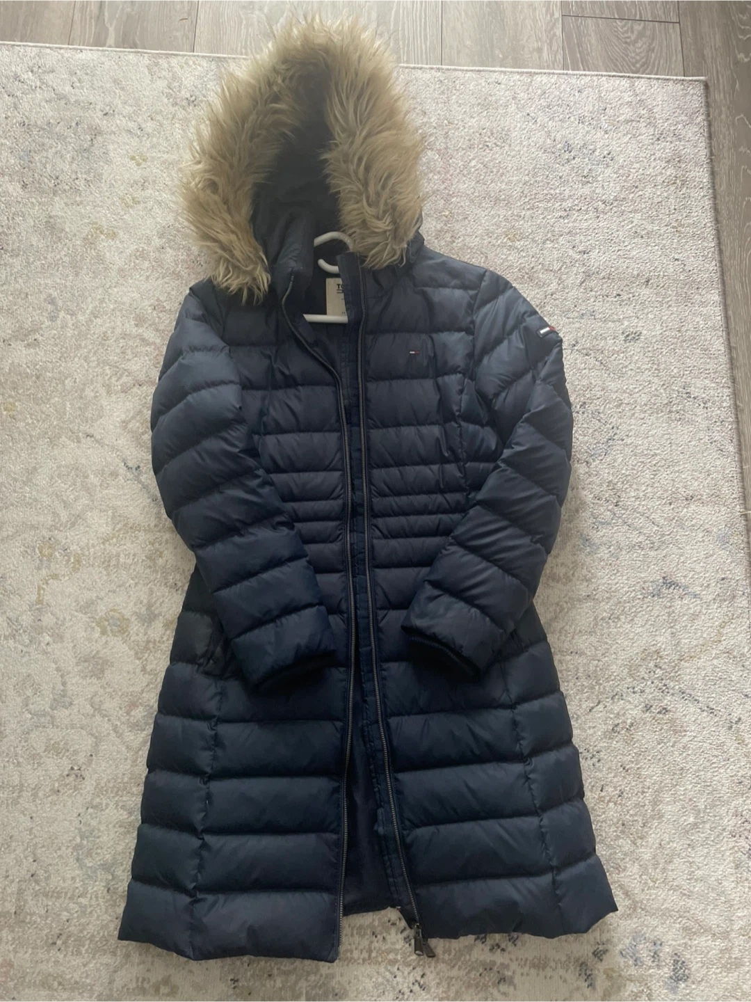 Tommy Jeans Puffer Coat with Fur Hood - Size S/P