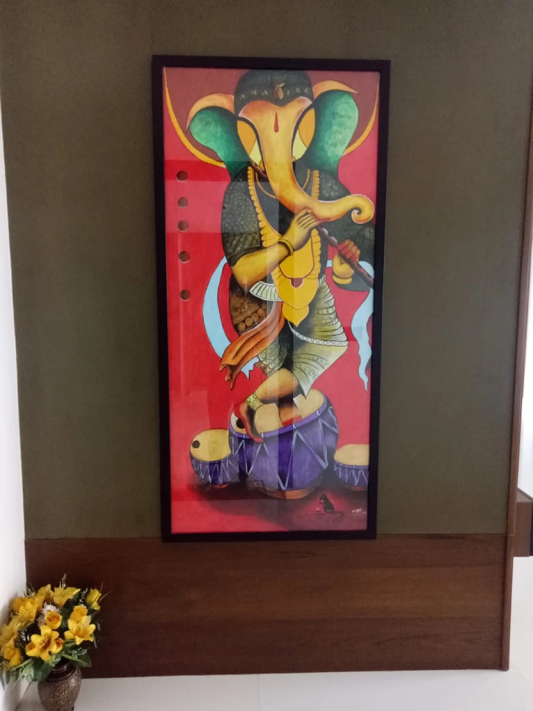 Ganesha playing flute painting - photo 2