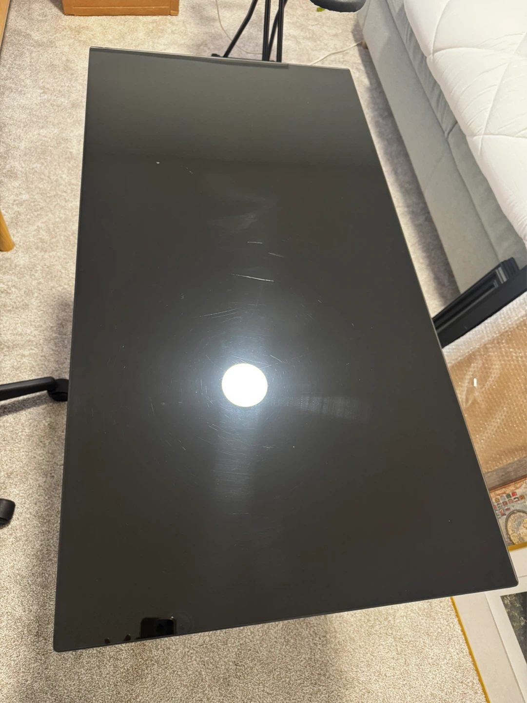 Black Glass Top Desk - photo 2