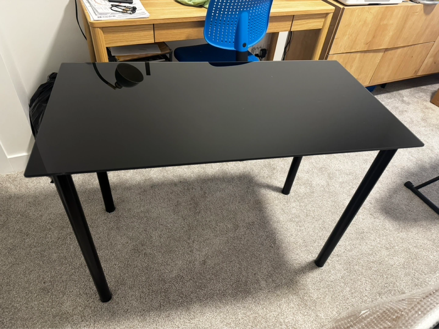Black Glass Top Desk