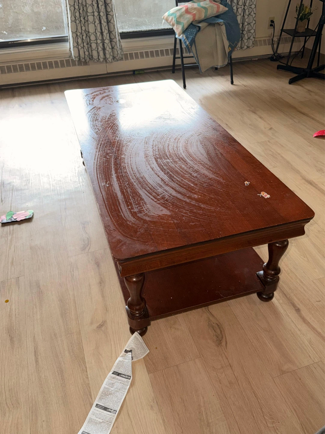 Wooden Coffee Table with Shelf - photo 2