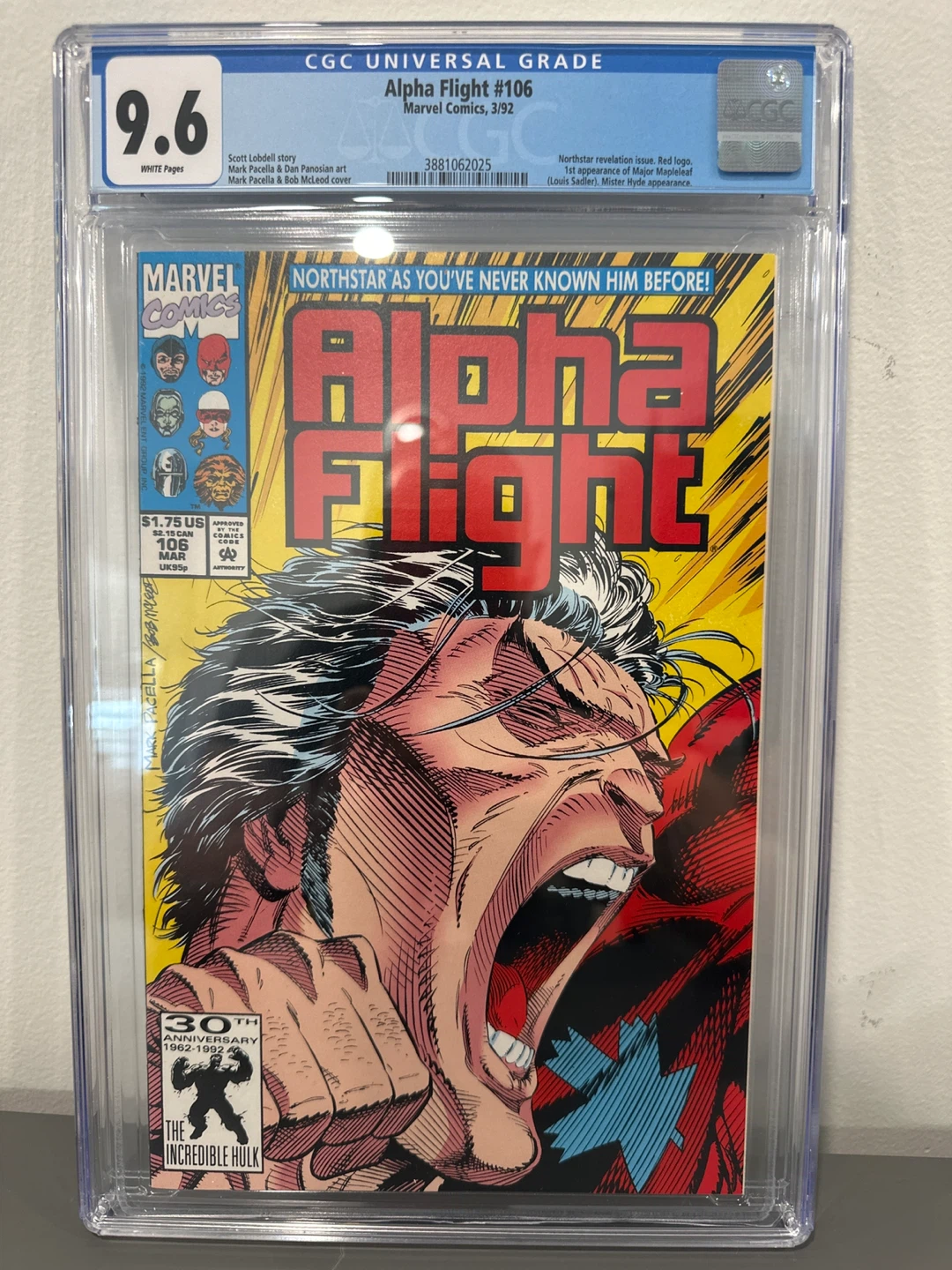 Alpha Flight #106 Marvel Comics CGC 9.6 White Pages 1992
