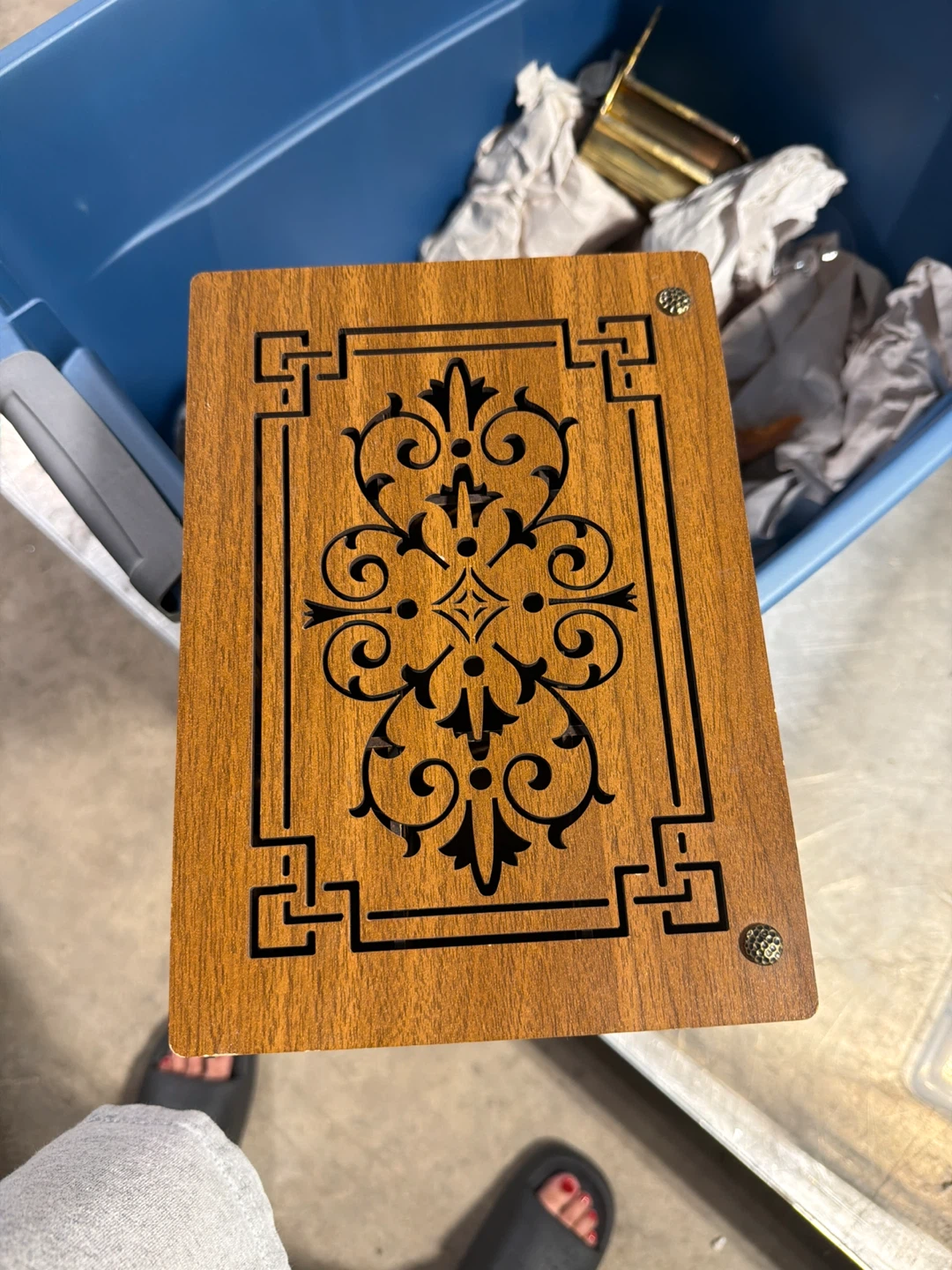 Wooden Decorative Storage Box with Compartments