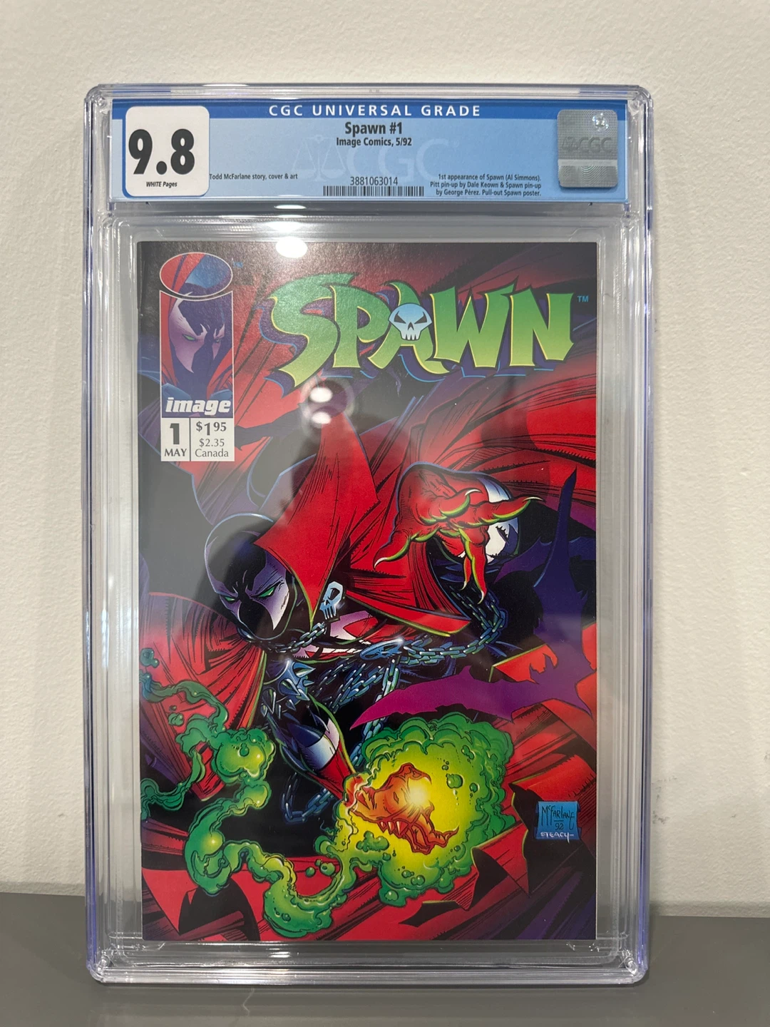 Spawn #1 Image Comics May 1992 CGC 9.8 White Pages
