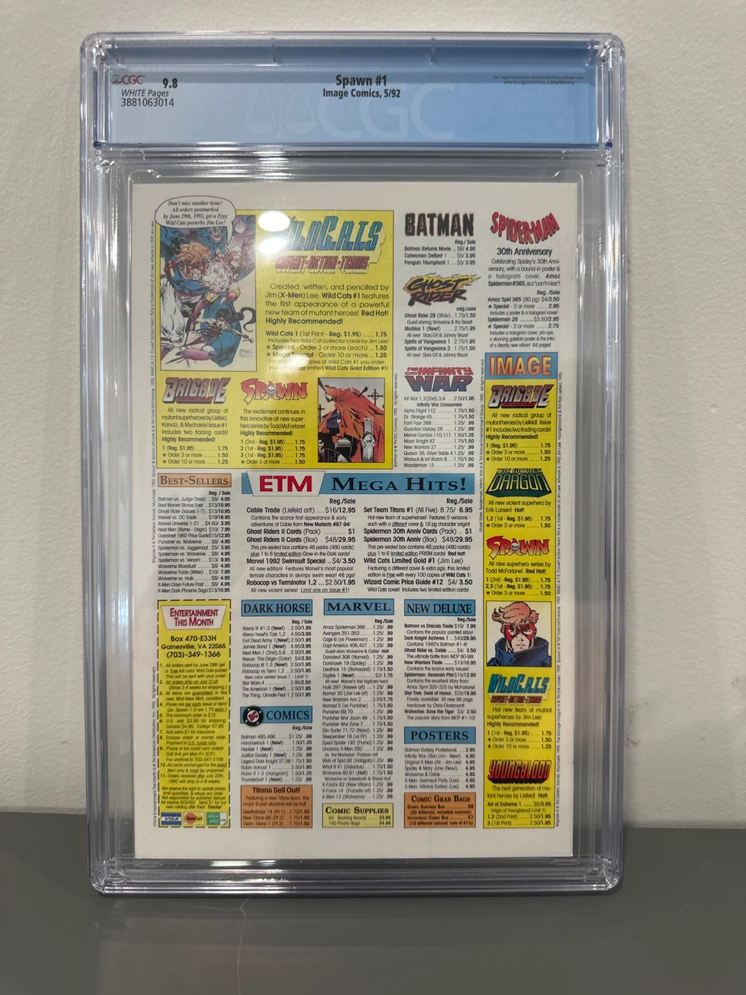 Spawn #1 Image Comics May 1992 CGC 9.8 White Pages - photo 2