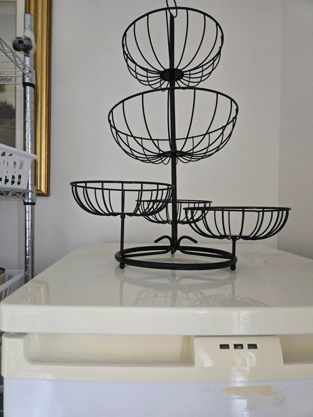 3-Tier Black Wire Fruit Basket Stand