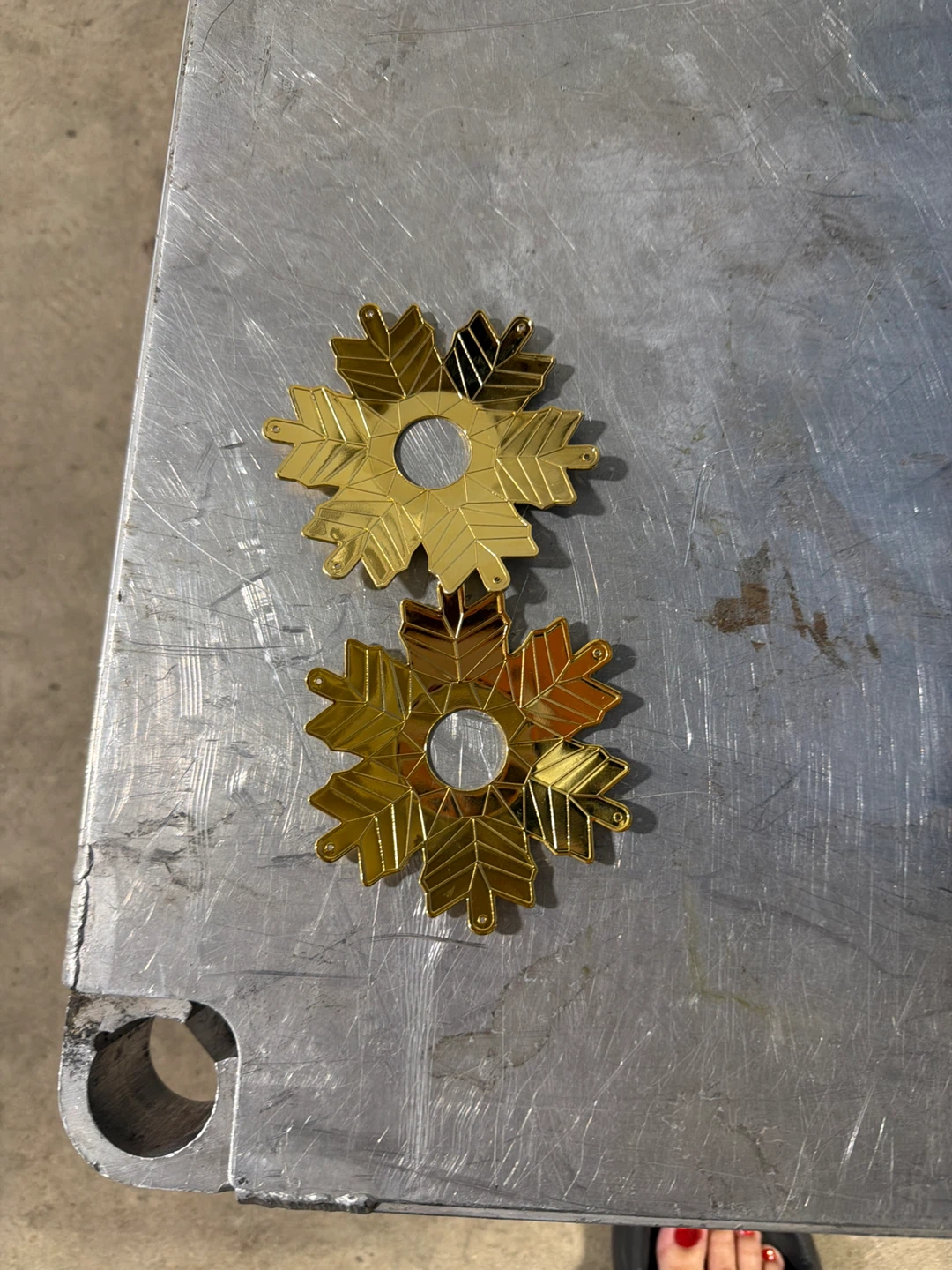 Gold Snowflake Ornaments (Set of 2)