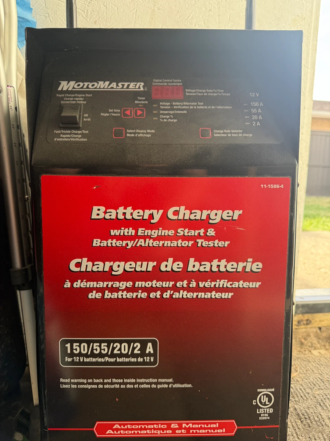 Battery Charger with Engine Start & Battery/Alternator Tester