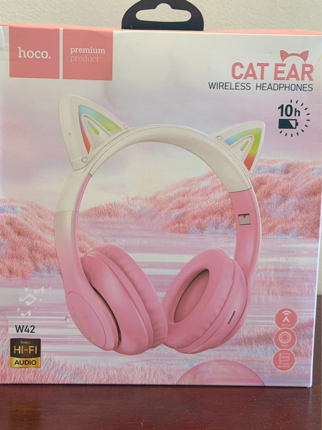 Hoco CAT EAR W42 Wireless Headphones - Pink