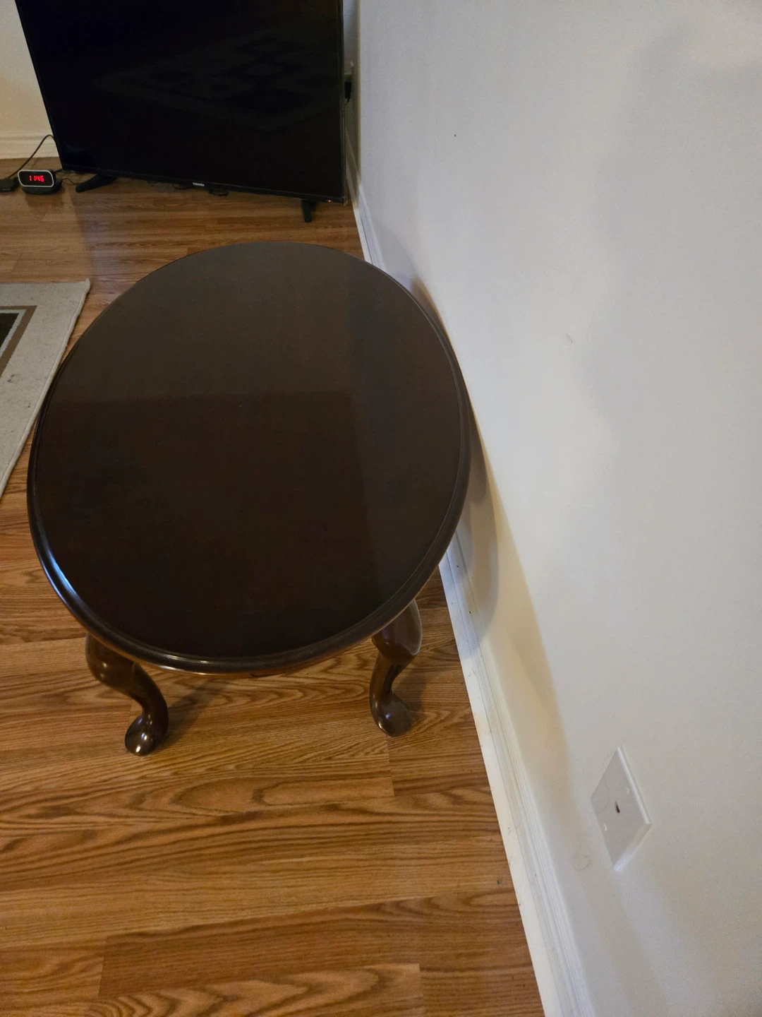 Dark Brown Oval Coffee Table