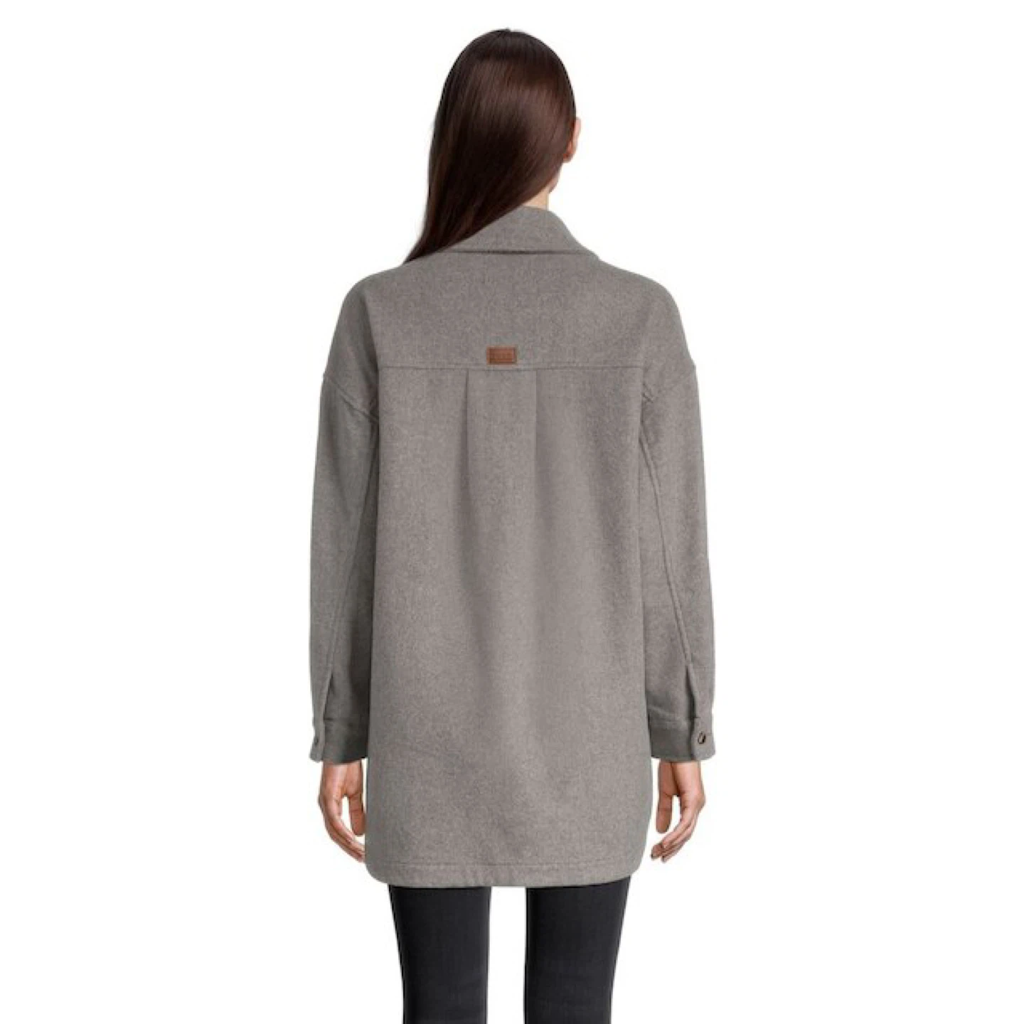 Roxy Grey Button-Up Shirt Jacket Shacket - photo 3