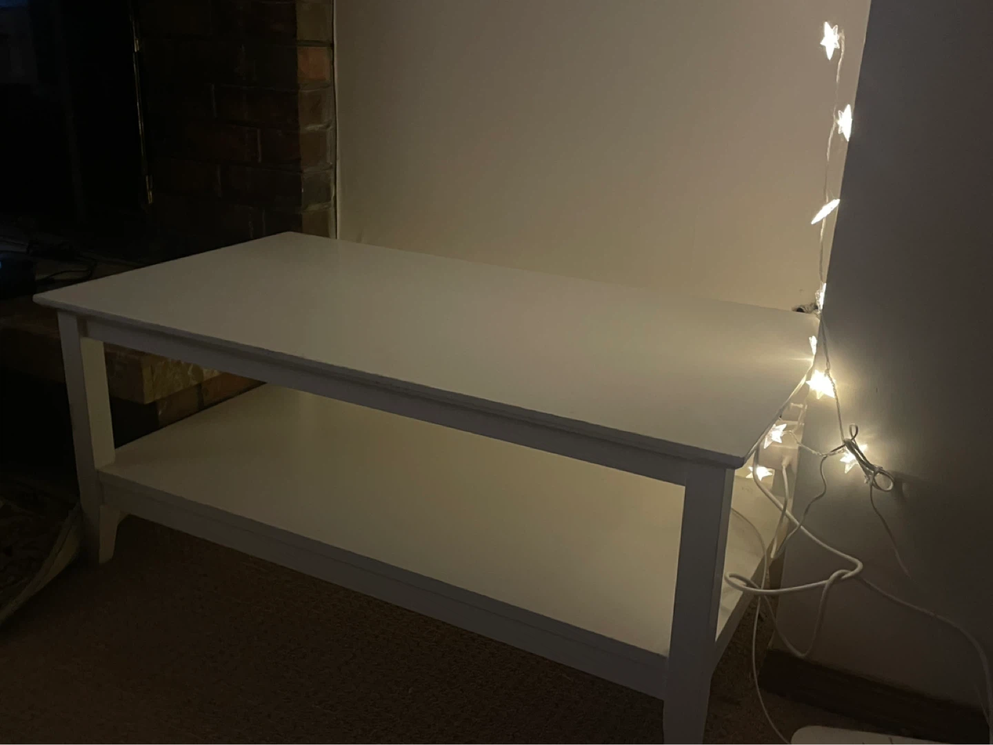 White Coffee Table with Lower Shelf - photo 2