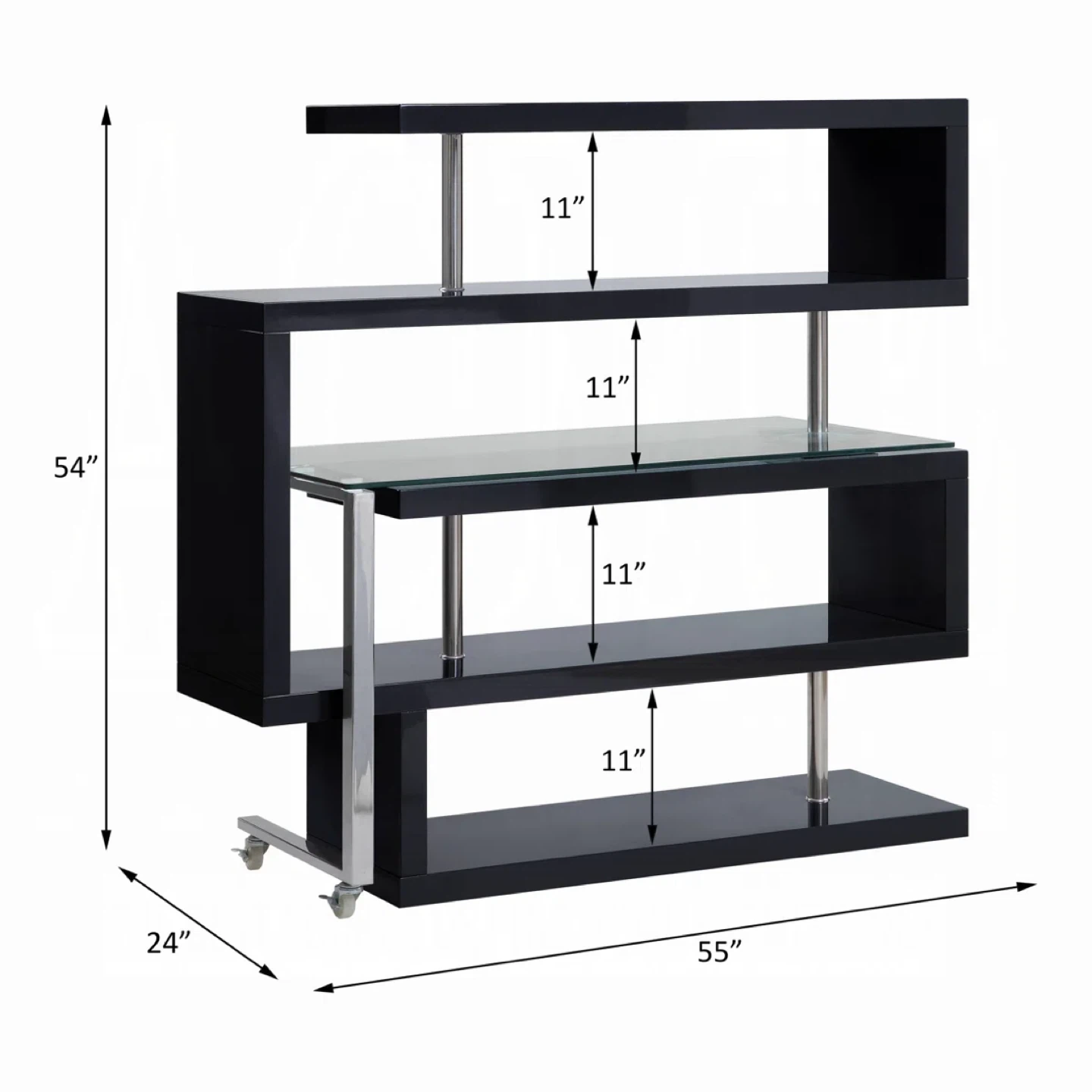 (NEW UNOPENED) L-shaped Glass Desk w/ S-shaped shelving - photo 2