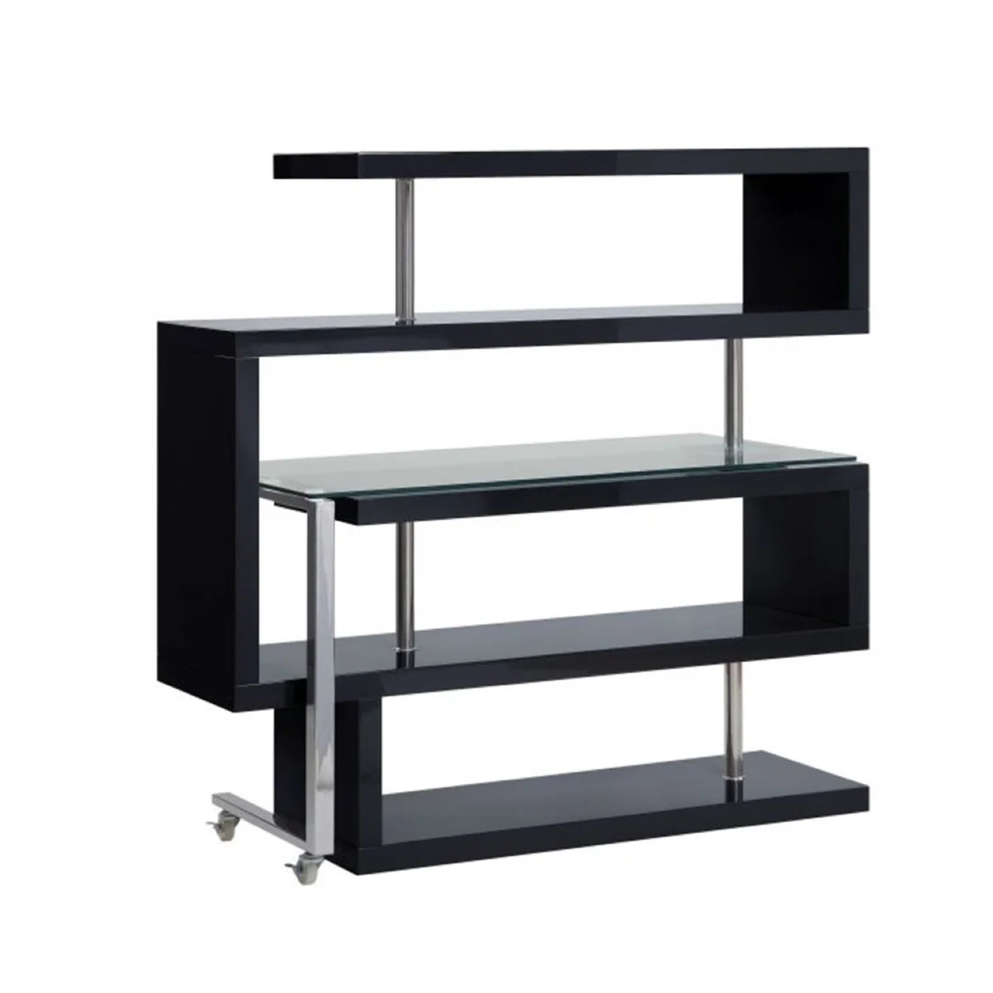 (NEW UNOPENED) L-shaped Glass Desk w/ S-shaped shelving - photo 3
