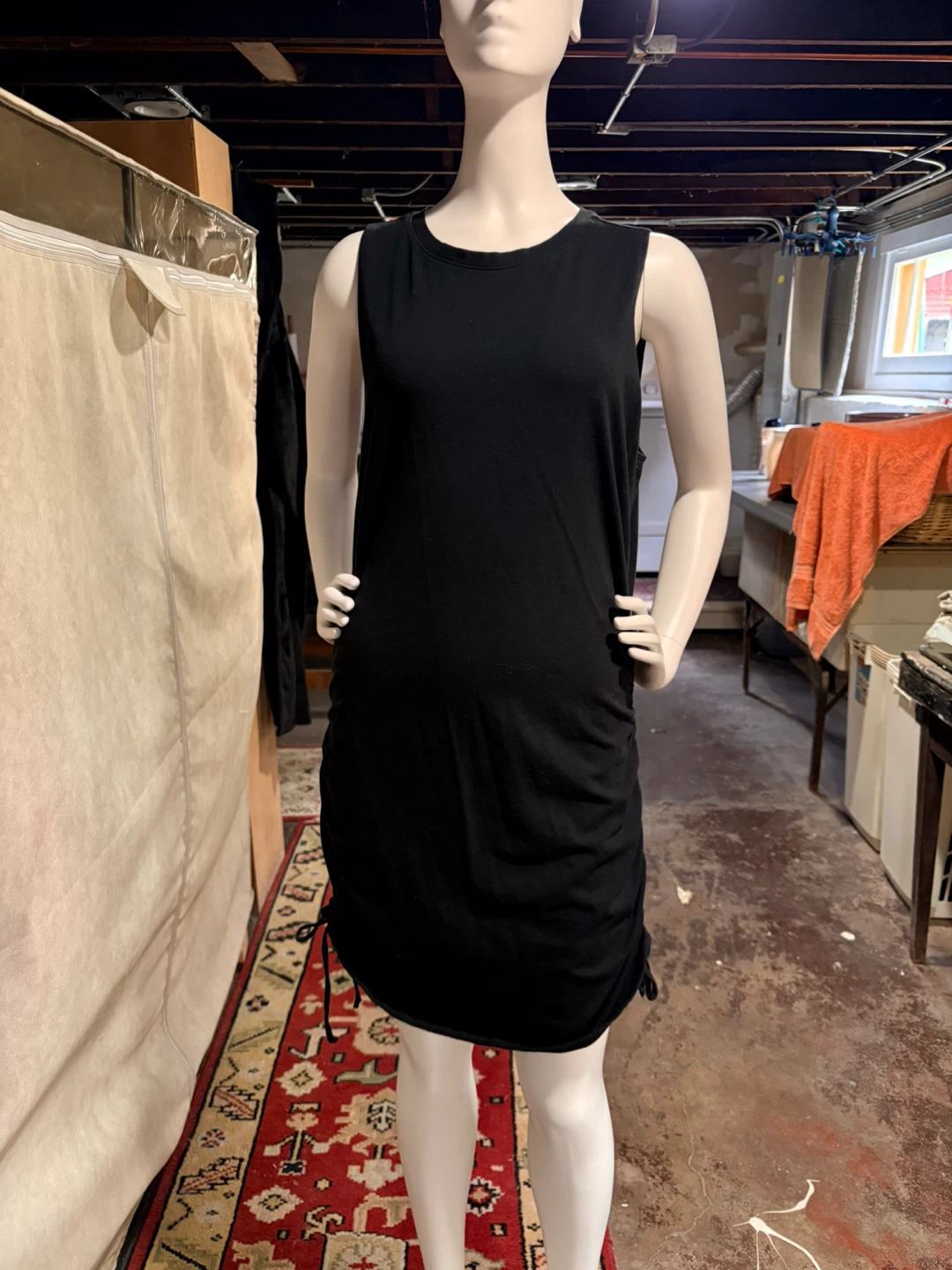 Victoria's Secret PINK Black Ruched Dress Size L