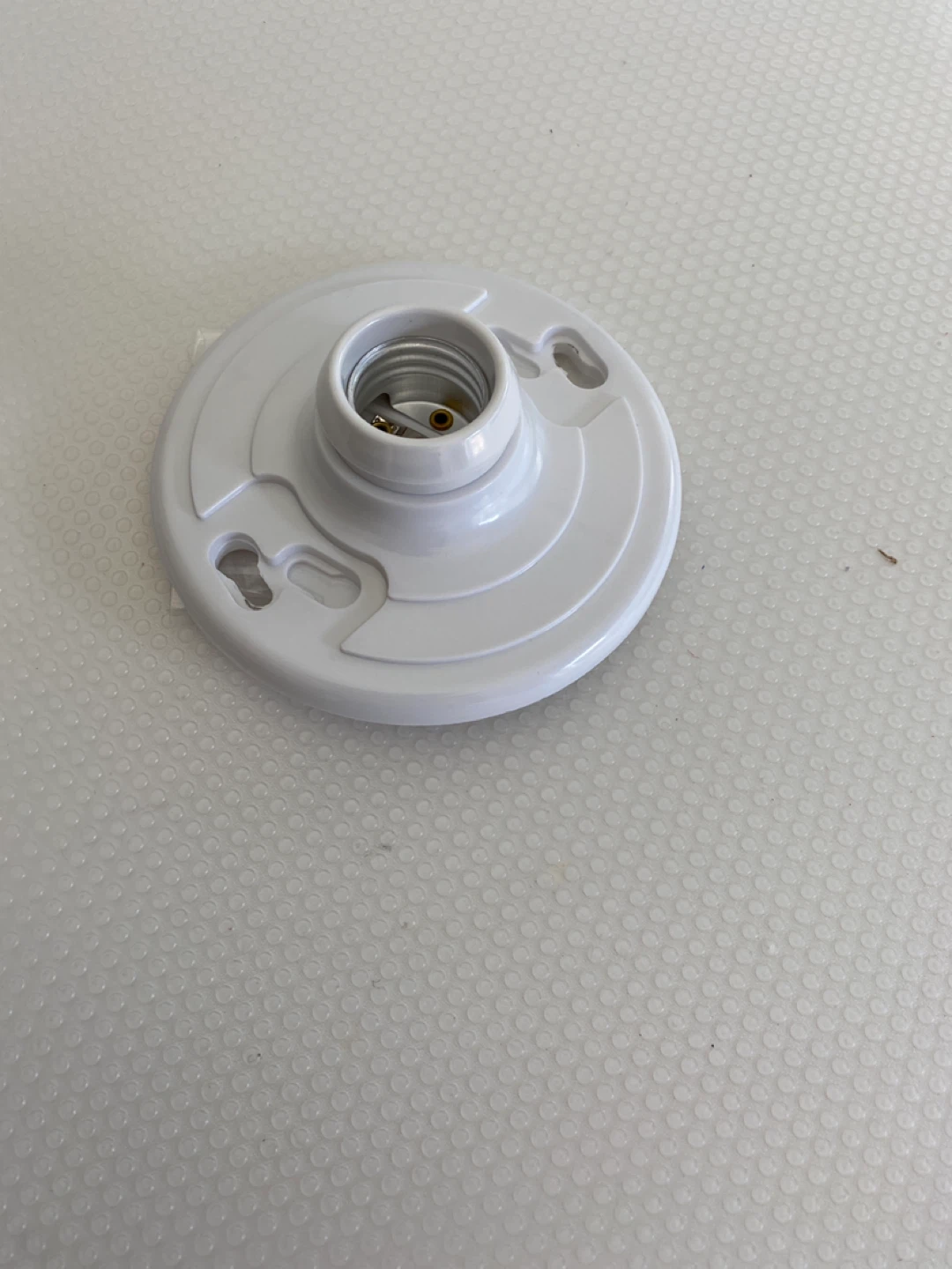 White Ceiling Light Fixture Mount Base with Hardware