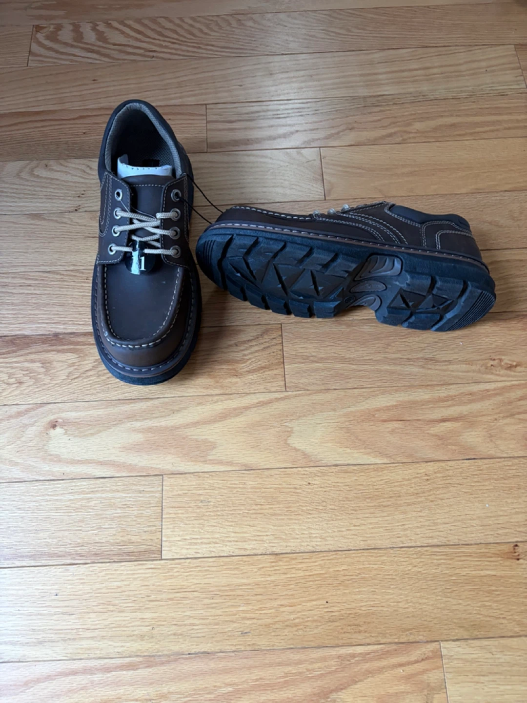 Men's Brown Leather Lace-Up Shoes Size 11