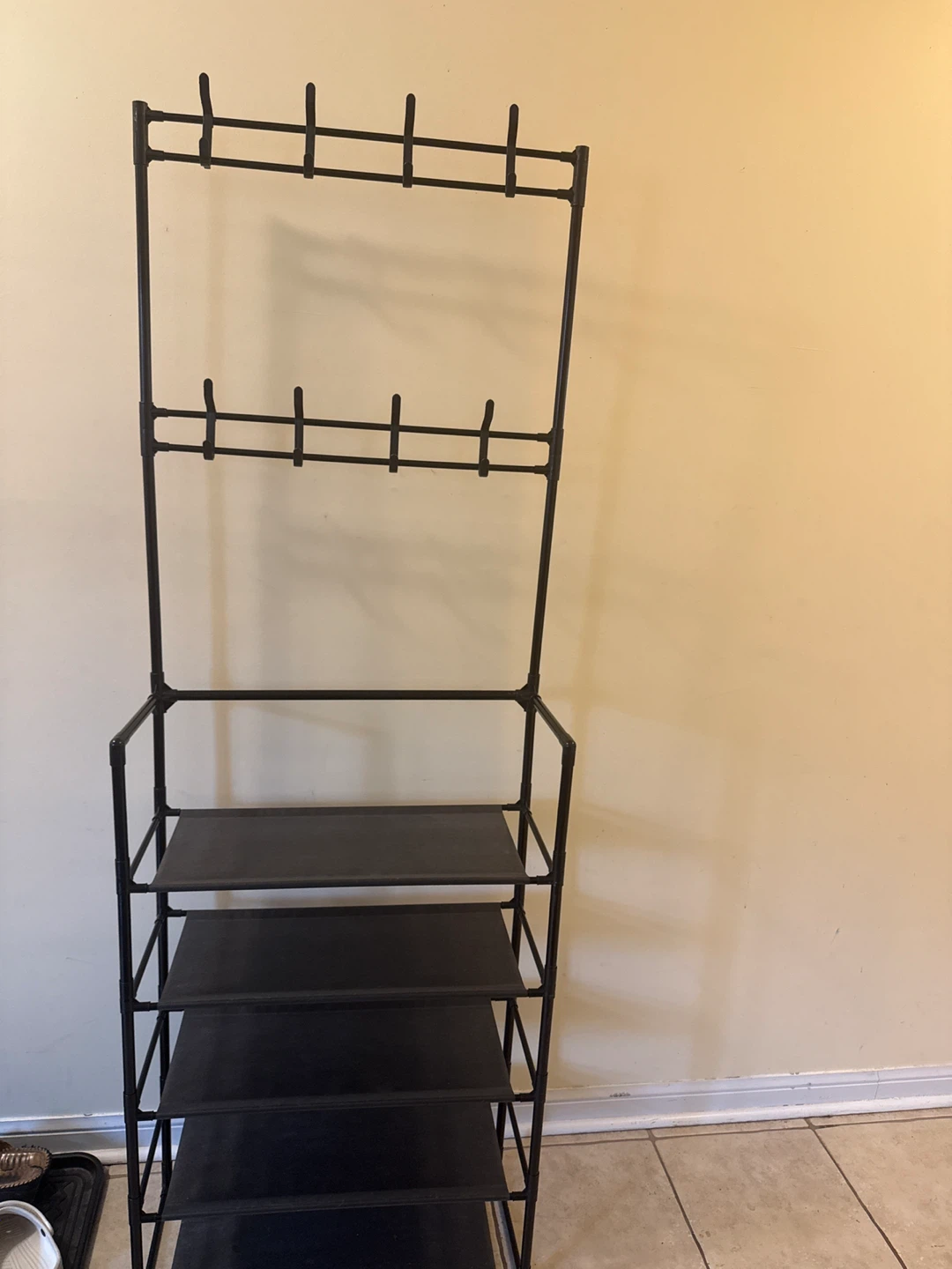 4-Tier Shoe Rack with Hanging Hooks