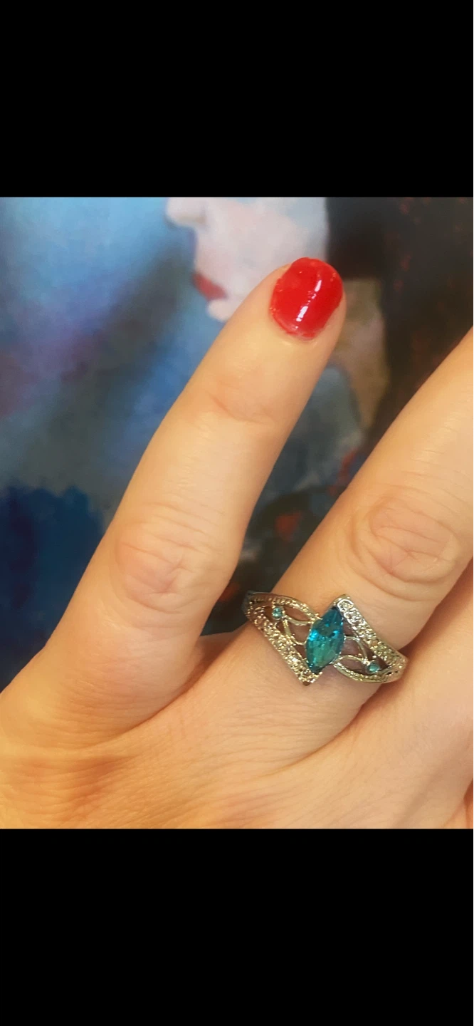 💎Blue Topaz Crystal Marquise Dazzler Ring 💎 - photo 2
