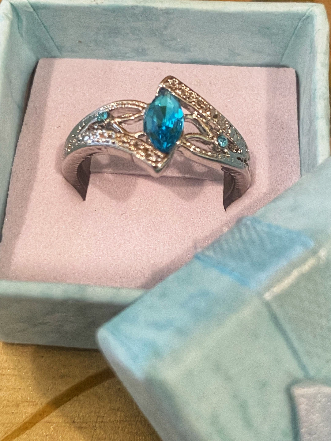 💎Blue Topaz Crystal Marquise Dazzler Ring 💎