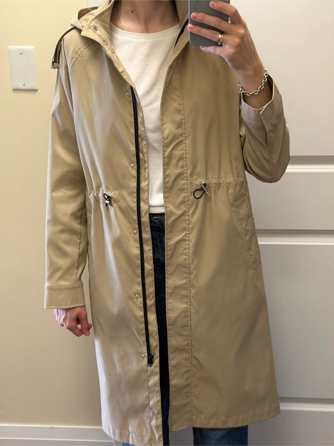 Stradivarius Beige Hooded Anorak Jacket - photo 3