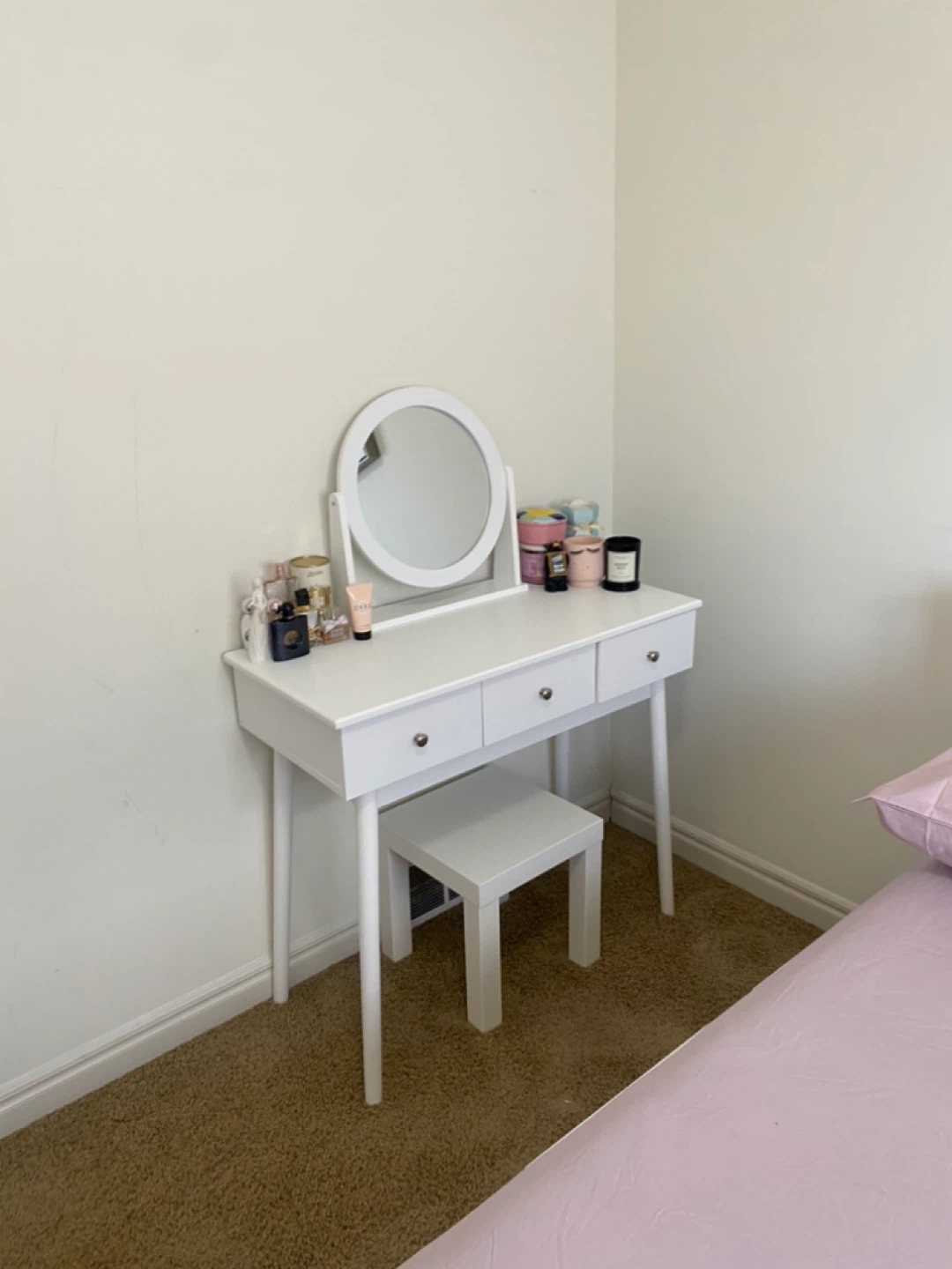 White Twin Bed Frame with Storage Drawers