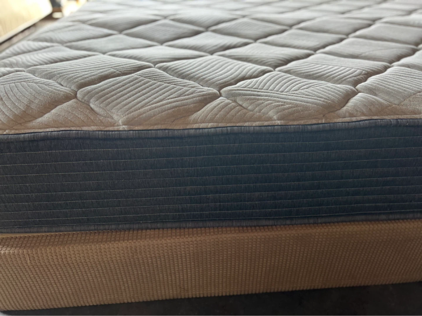 King mattress with box spring and metal frame/ free delivery