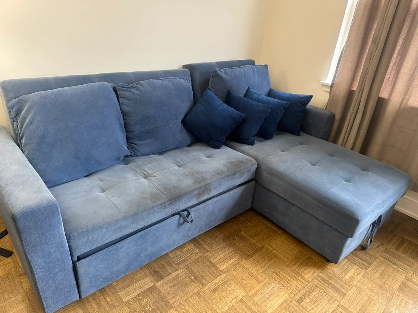 Blue Sectional Sofa with Storage - photo 2
