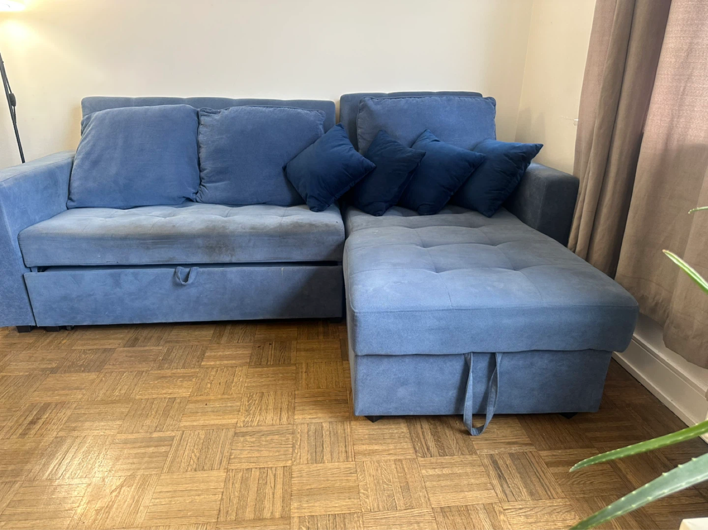 Blue Sectional Sofa with Storage - photo 3