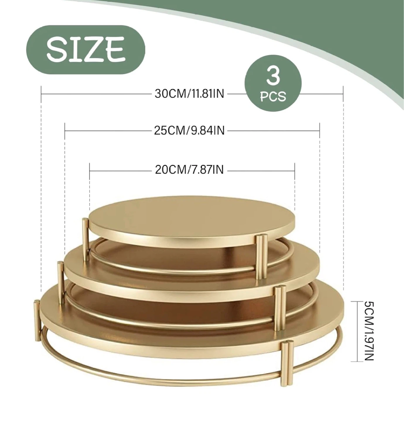 3-Tier Gold Cake Stand Set - photo 2