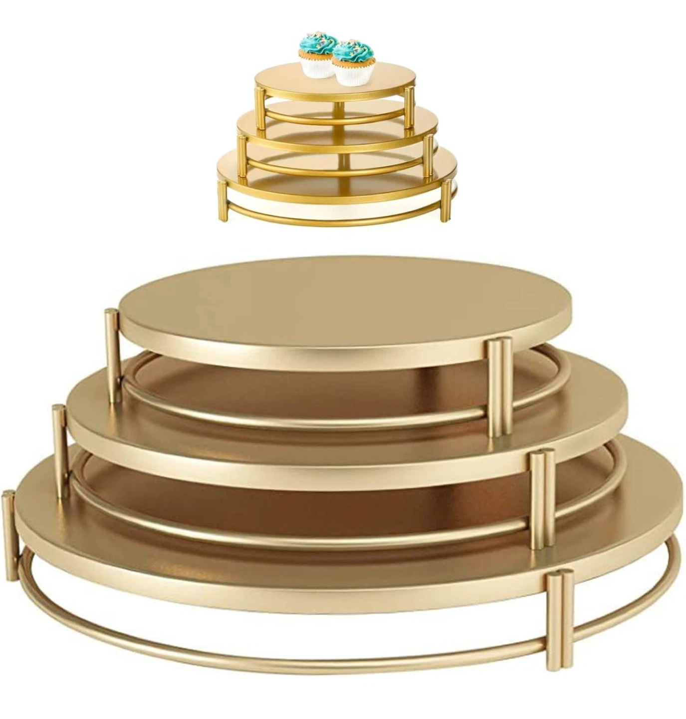 3-Tier Gold Cake Stand Set - photo 4