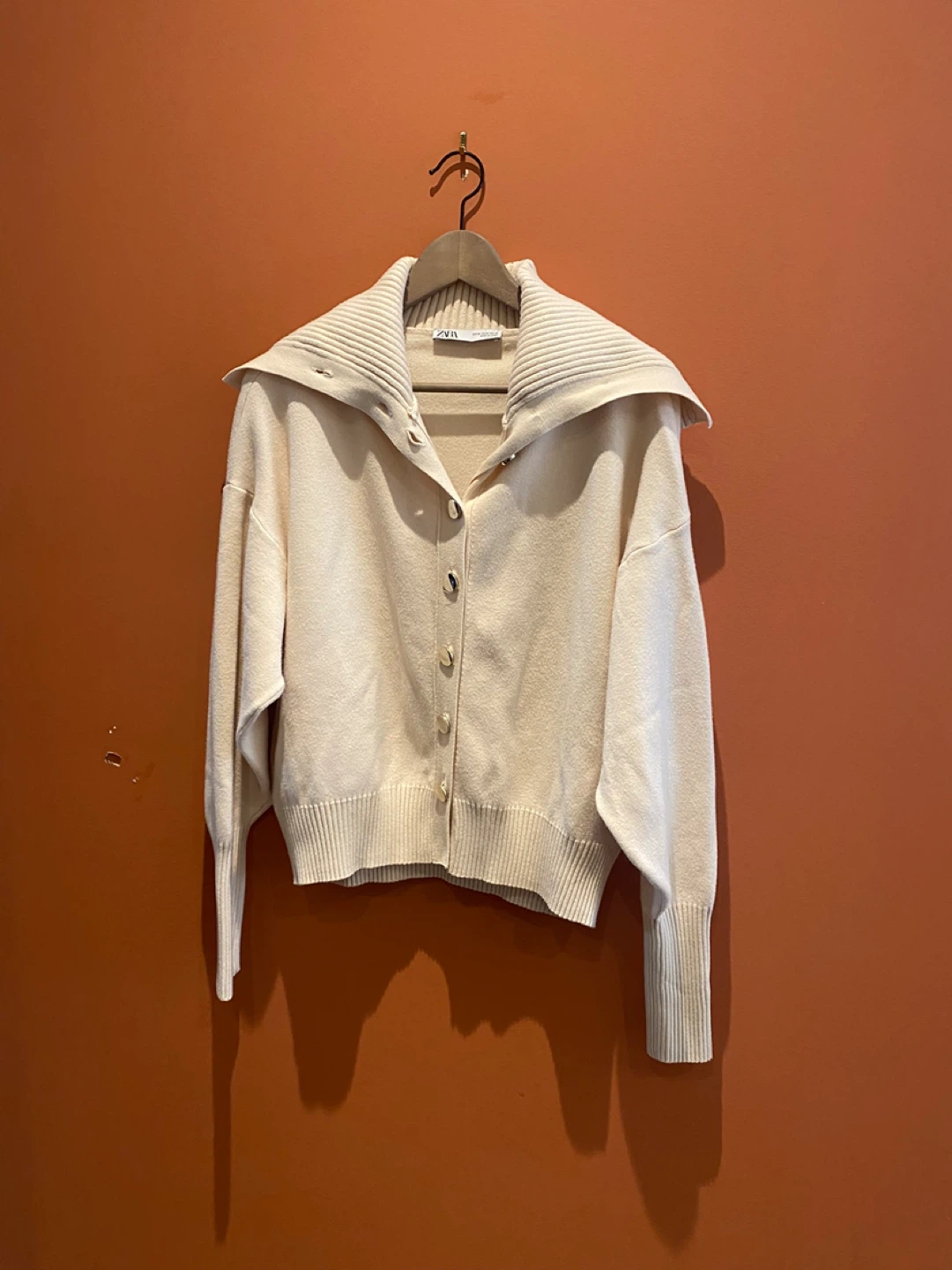 Zara Cream Knit Cardigan Sweater - photo 3