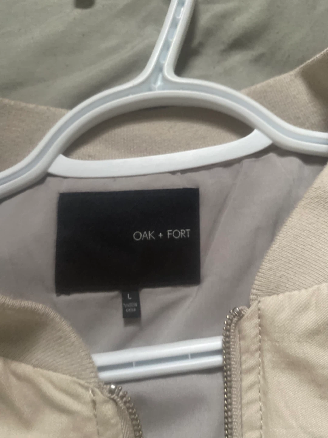 OAK + FORT Beige Bomber Jacket - Size L - photo 2