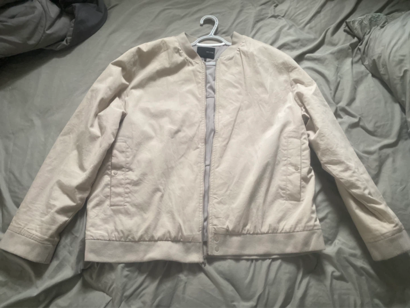 OAK + FORT Beige Bomber Jacket - Size L
