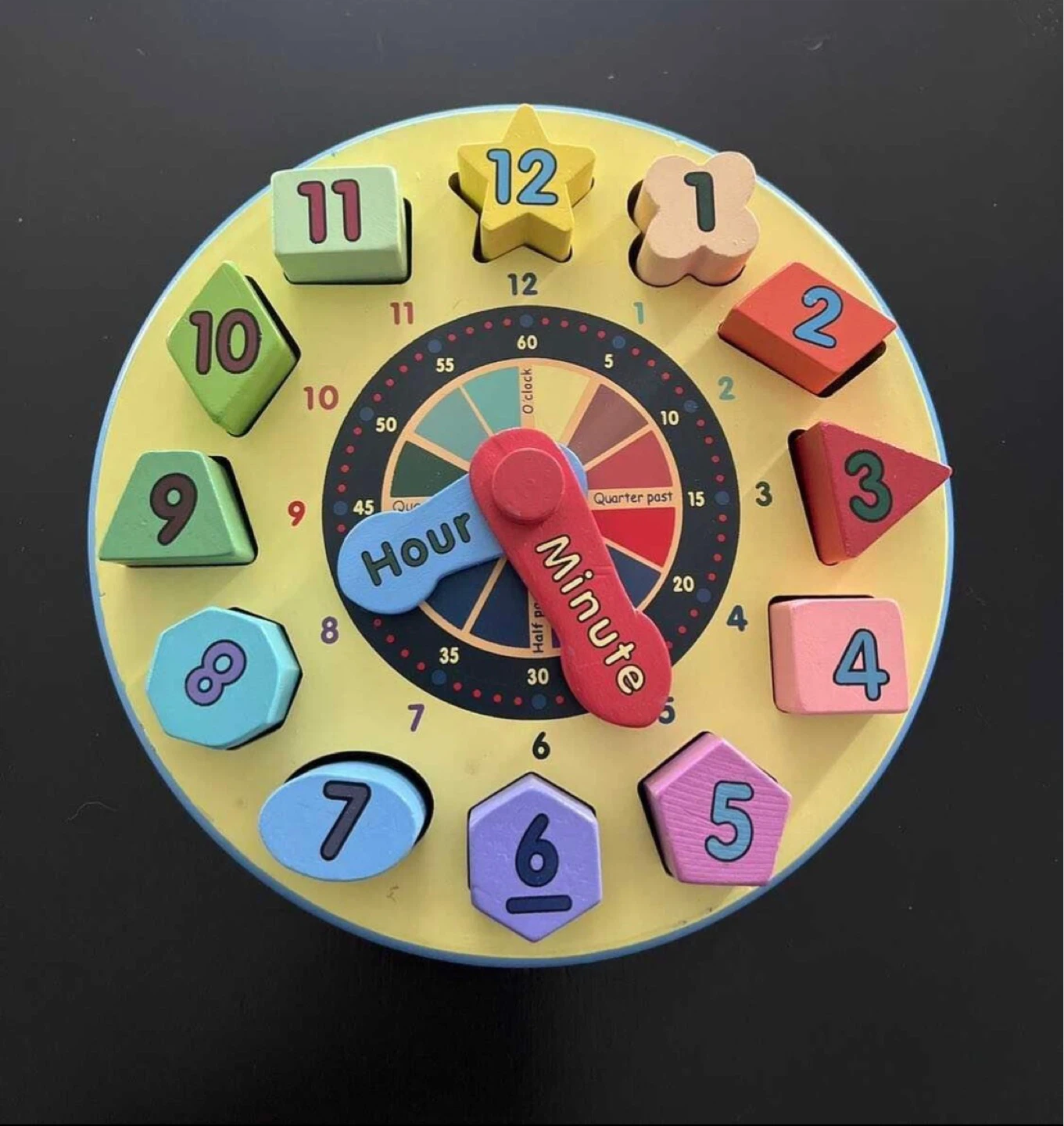 Wooden Shape Sorter Learning Clock