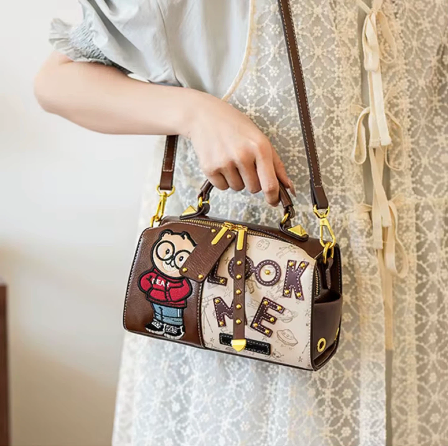 Brown Cartoon Bear Crossbody Handbag - photo 2