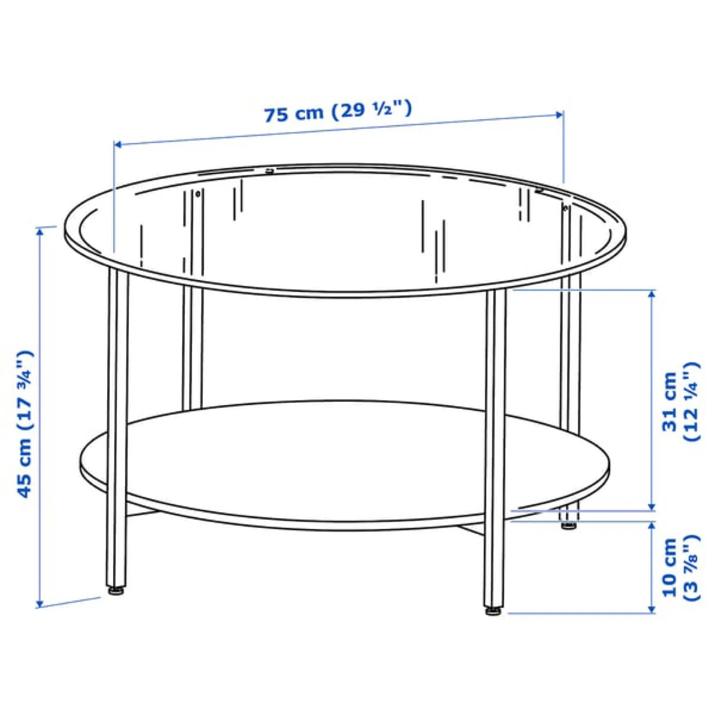 Round Coffee Table with Glass Top - photo 2
