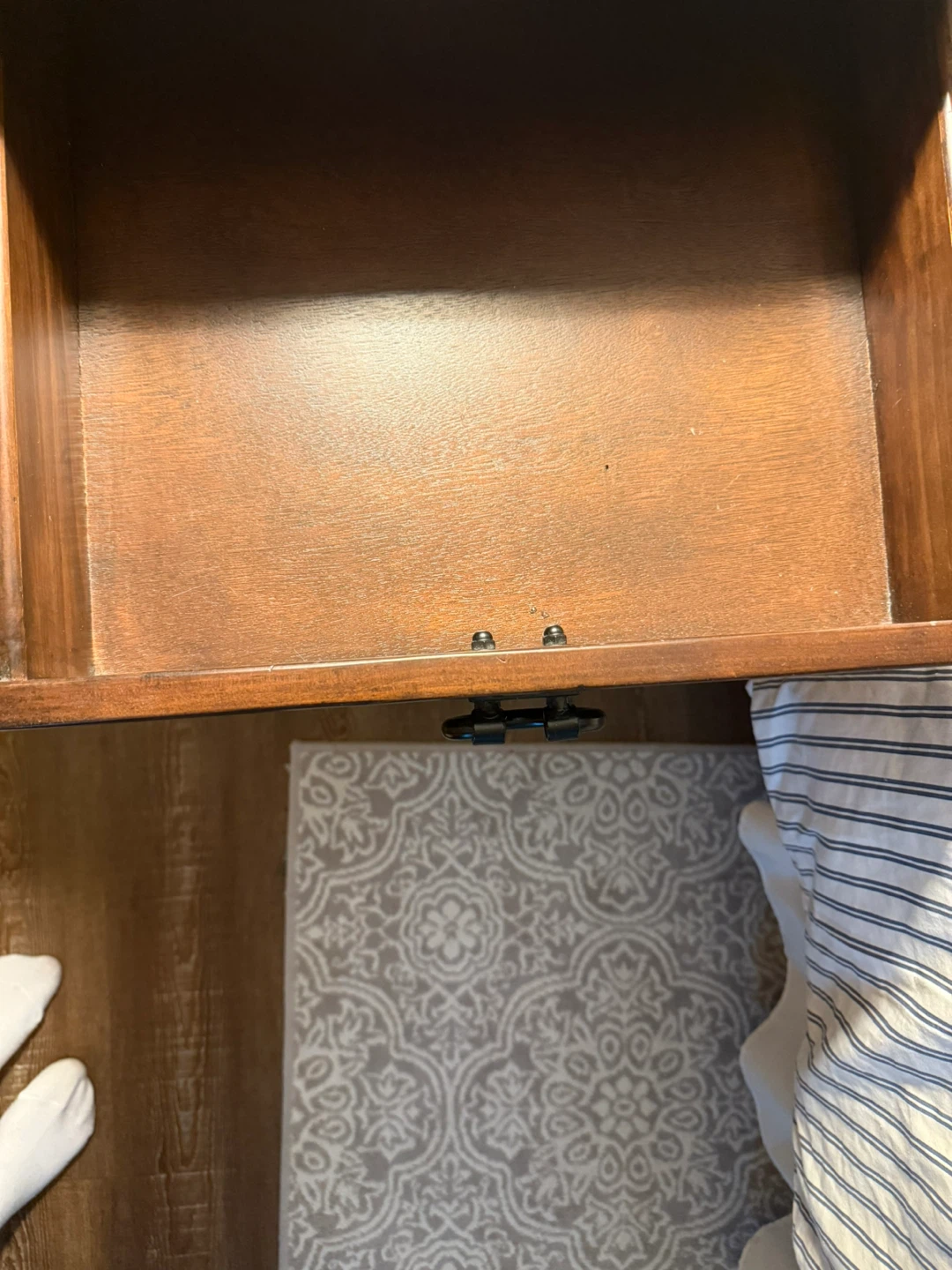 Wooden Nightstand with Drawer and Cabinet - photo 5