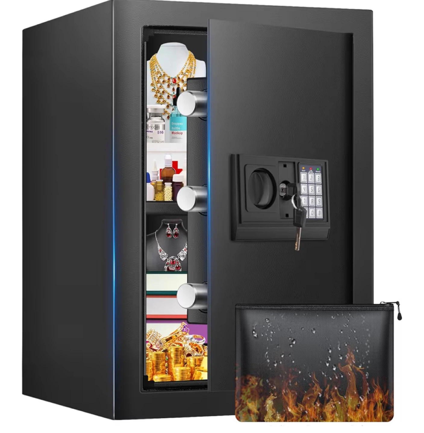 FOWORE Fireproof Safe Box with Digital Lock