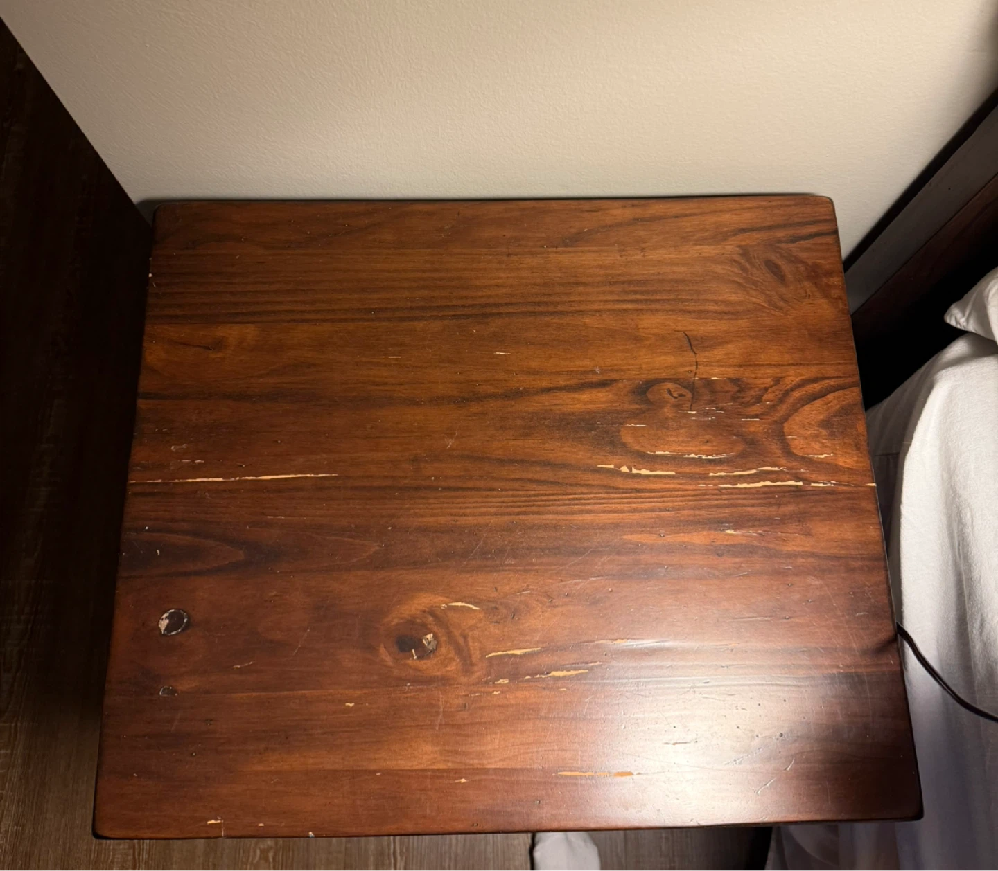 Wooden Nightstand with Drawer and Cabinet - photo 4