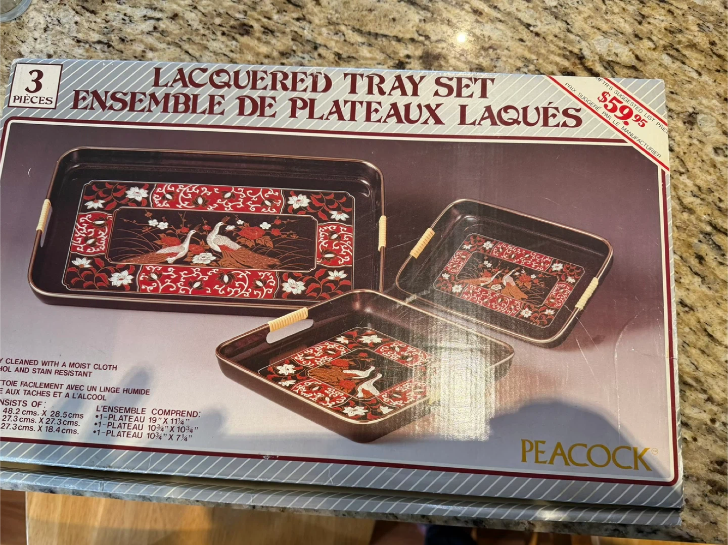 Peacock Lacquered Tray Set - photo 5
